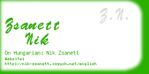 zsanett nik business card